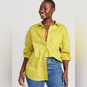 Old Navy Women's Lime Button-Down Shirt